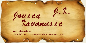 Jovica Kovanušić vizit kartica